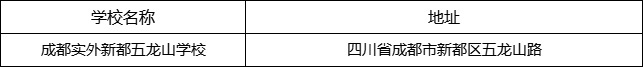 成都市成都實外新都五龍山學校地址在哪里？