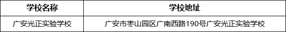 廣安市廣安光正實(shí)驗(yàn)學(xué)校學(xué)校地址在哪里?