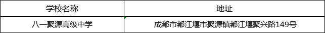 成都市八一聚源高級(jí)中學(xué)地址在哪里？