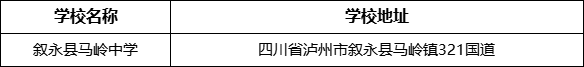 瀘州市敘永縣馬嶺中學(xué)學(xué)校地址在哪里？