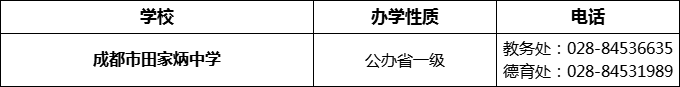 2024年成都市田家炳中學(xué)招辦電話是多少？