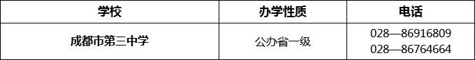 2024年成都市第三中學(xué)招辦電話是多少？