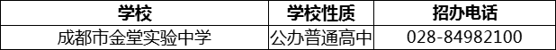 2024年成都市金堂實(shí)驗(yàn)中學(xué)招辦電話是多少？