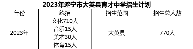 2024年遂寧市大英縣育才中學(xué)招生計(jì)劃是多少？