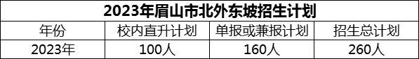 2024年眉山市北外東坡招生計(jì)劃是多少？