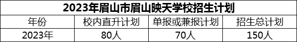 2024年眉山市眉山映天學校招生計劃是多少？