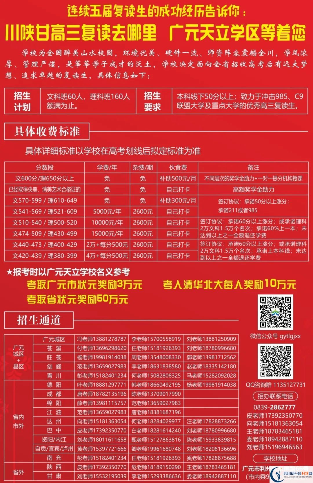 2022年廣元市廣元天立國際學(xué)校高三招收復(fù)讀生嗎？