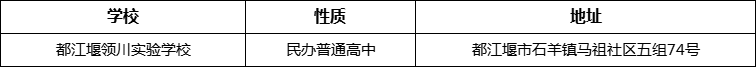 成都市都江堰領川實驗學校詳細地址、在哪里？